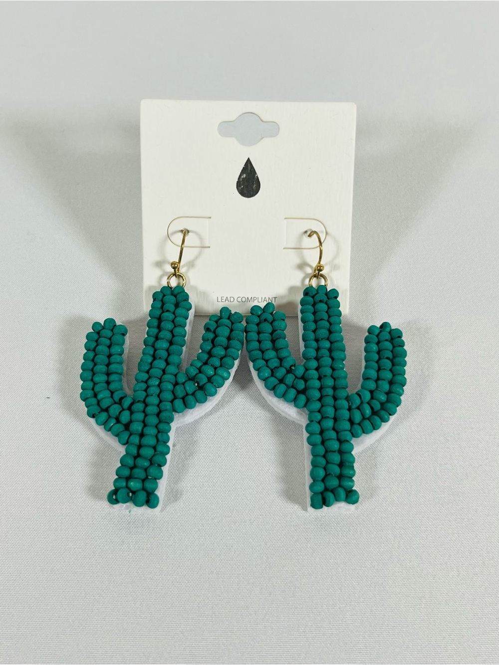 Turquoise Cactus Beaded Drop Earrings - Women's Jewelry